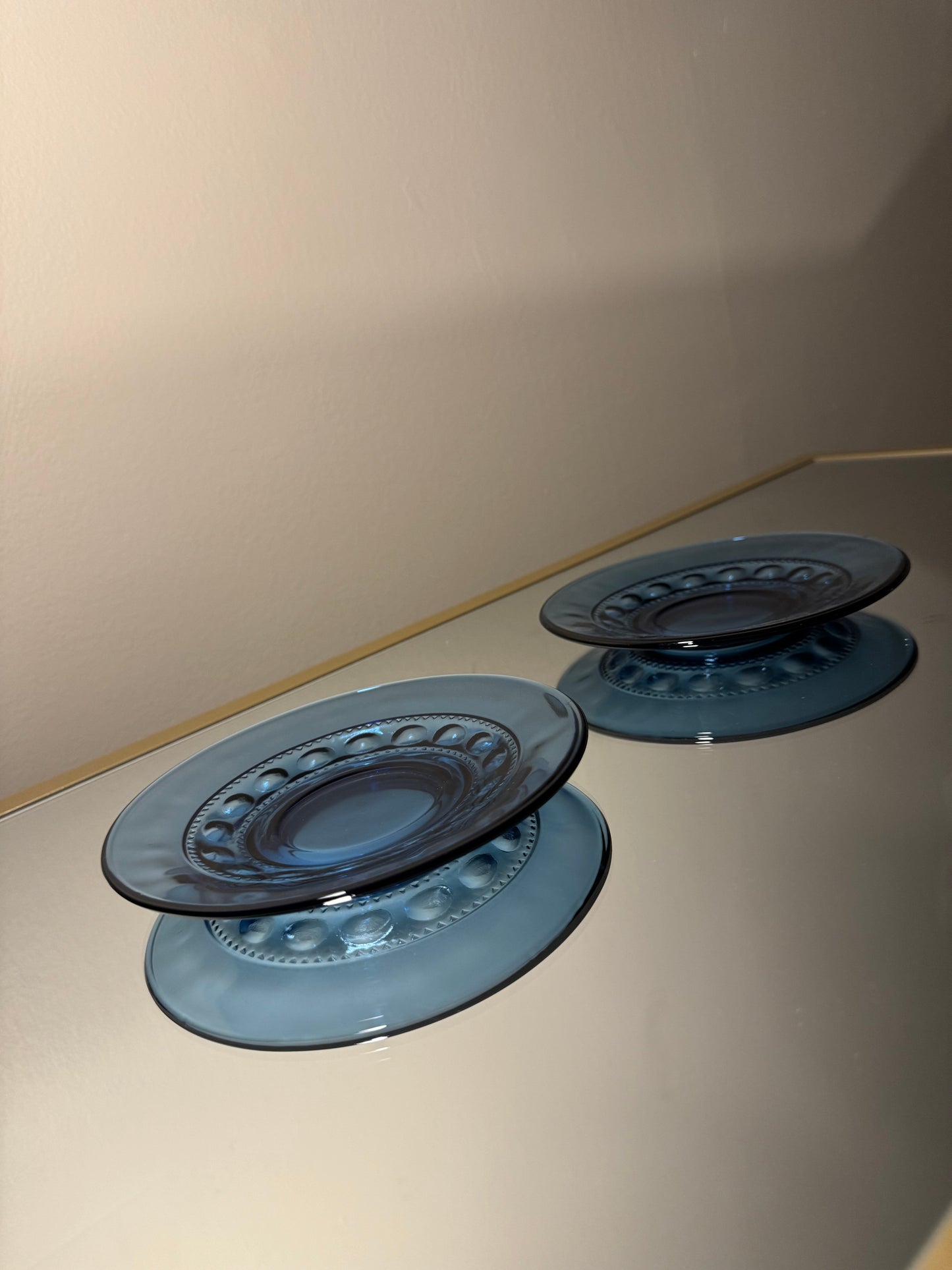 blue saucers w/ texture