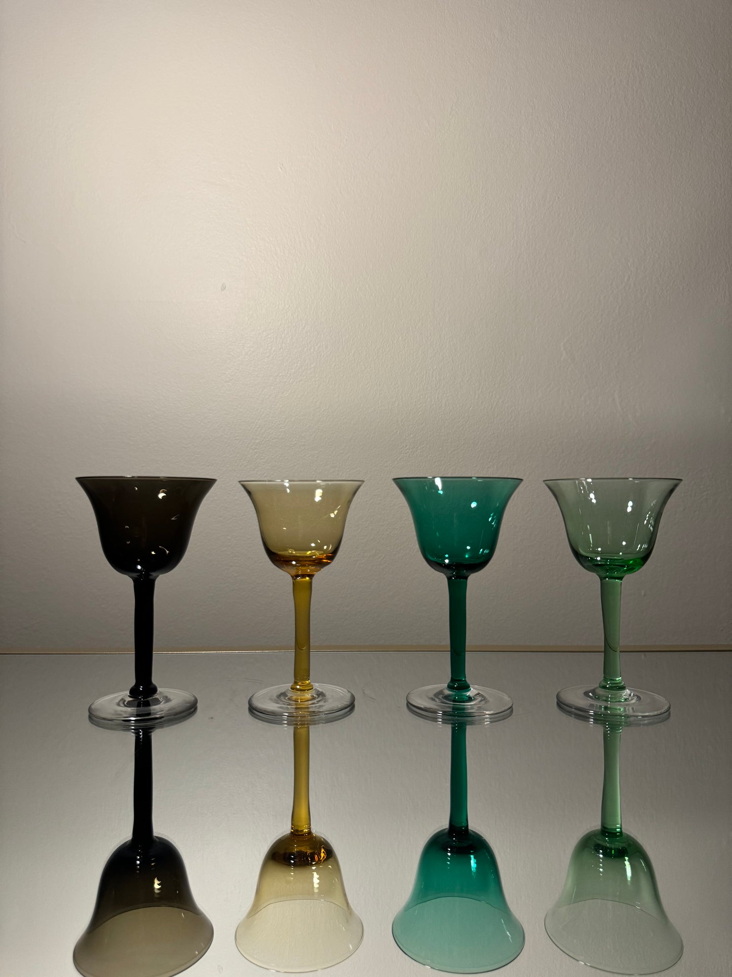 colored shot glasses w/ long stem