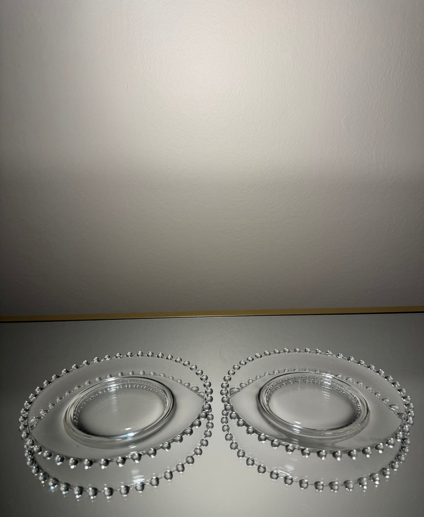 clear saucers w/ bubble rim