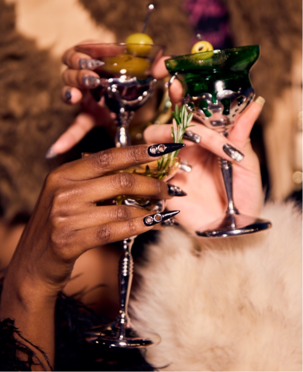 chrome wrapped glasses