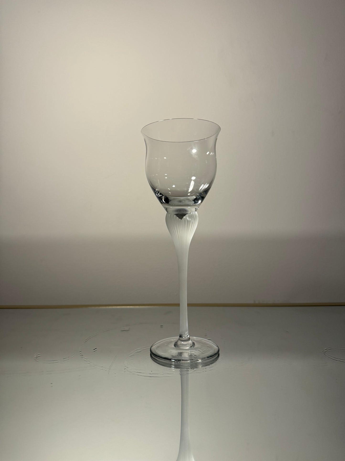 clear glass w/ frosted stem