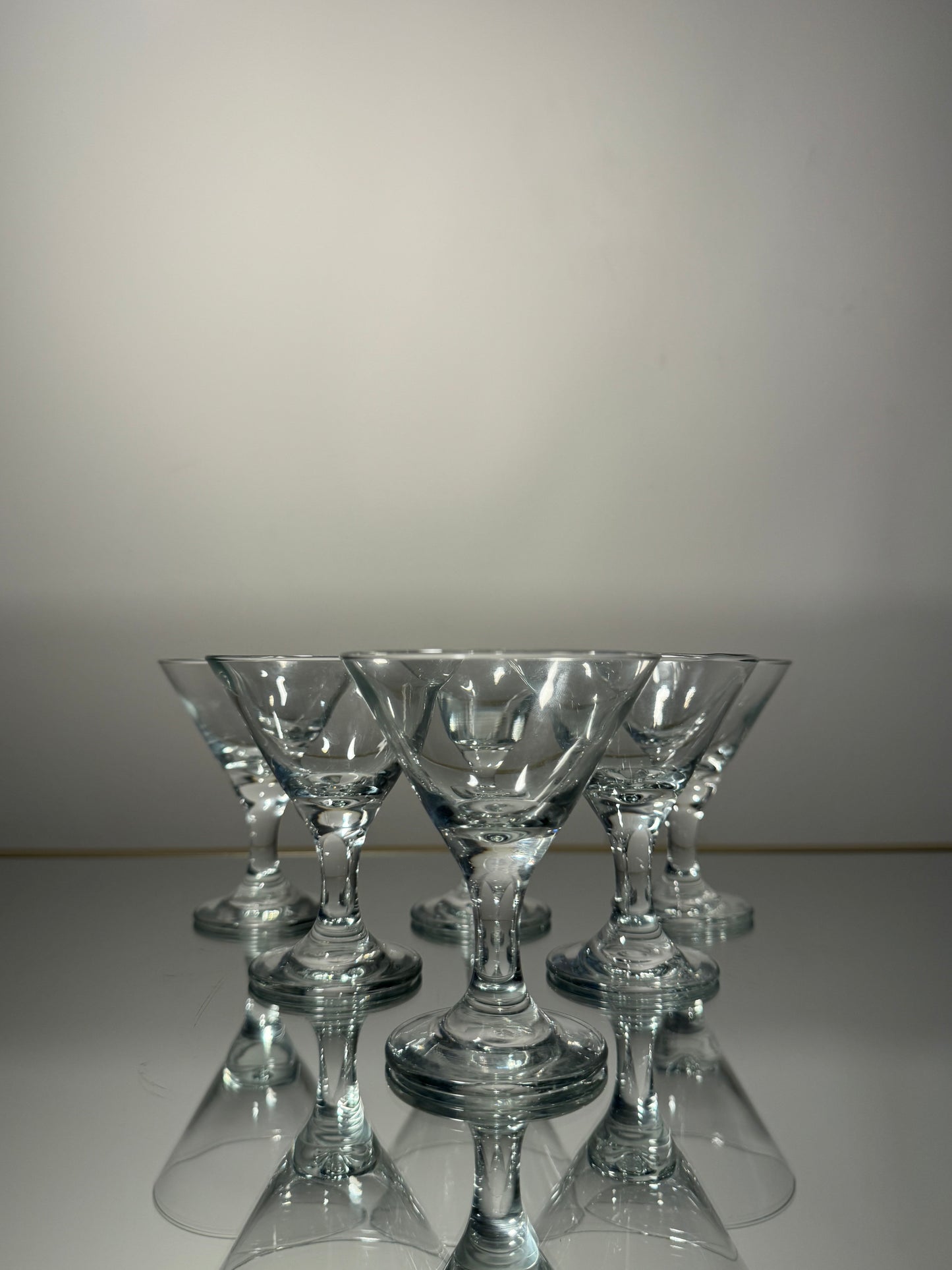 clear martini glass set