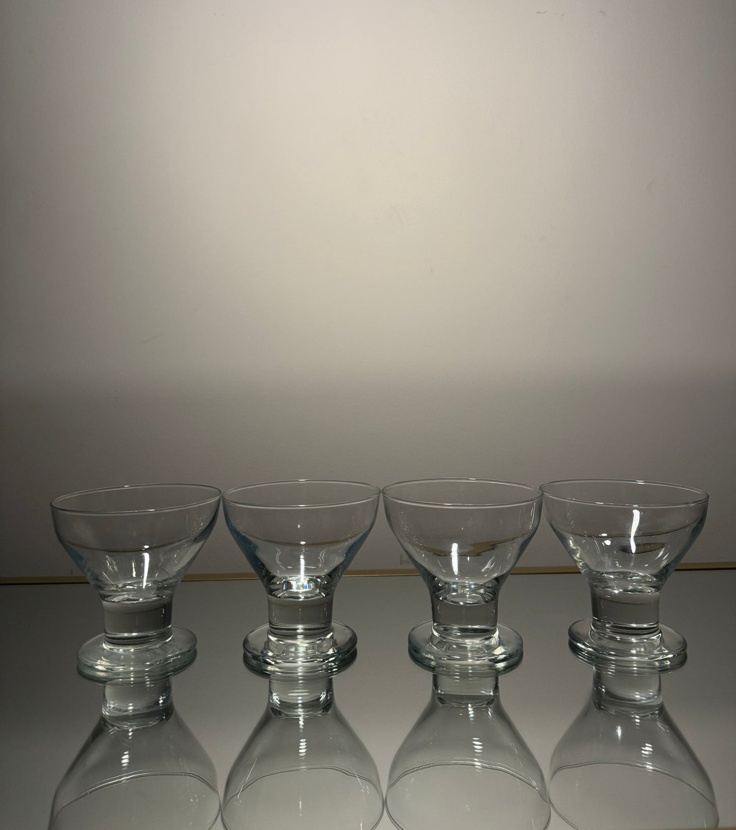 clear glasses w/ wide base