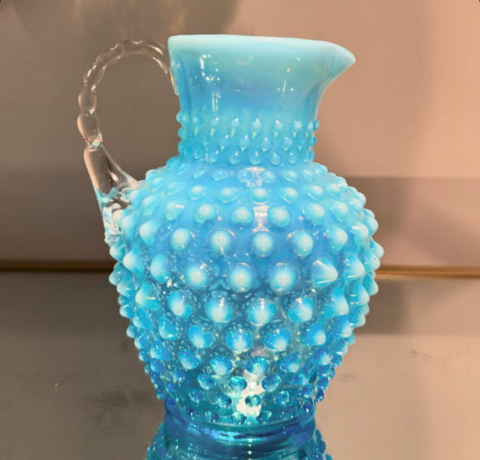 blue mini pitcher with spikes