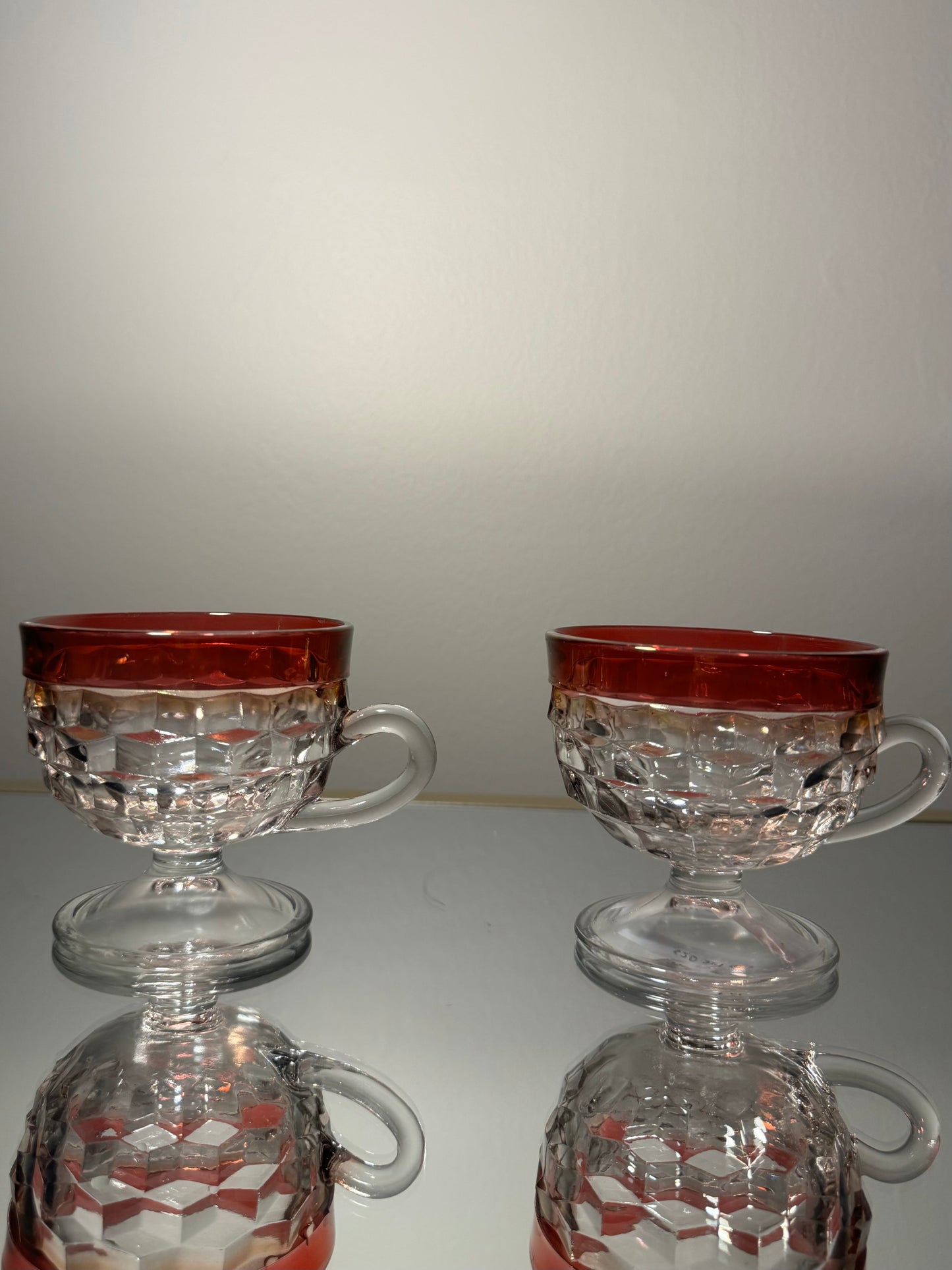 teacups w/ pink rim