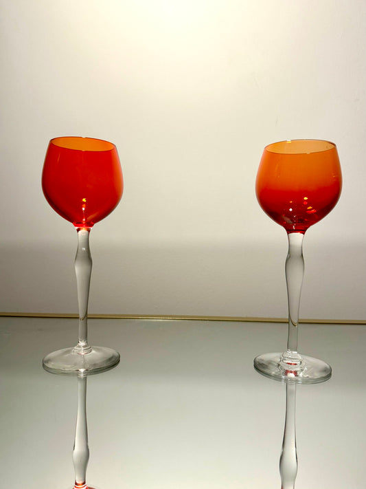 orange wine glass set