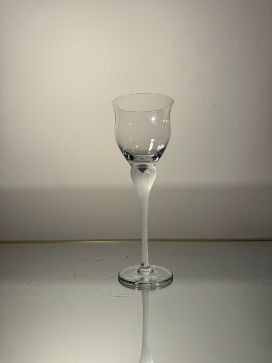 clear glass w/ frosted stem