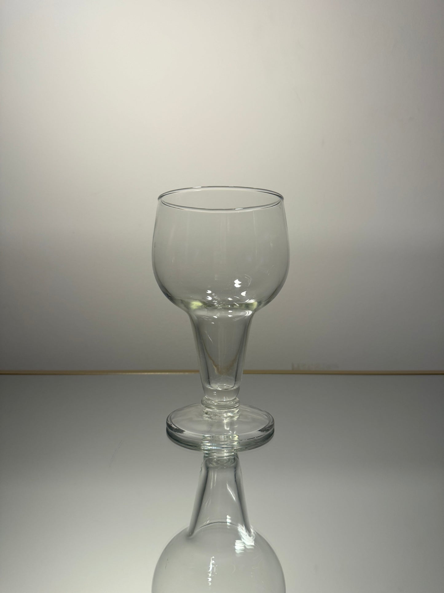 clear glass w/ hollow stem