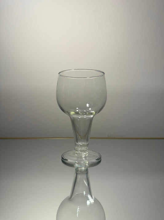 clear glass w/ hollow stem