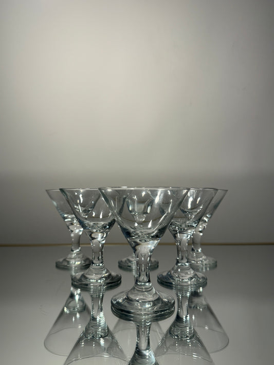 clear martini glass set