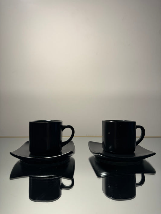 black teacup set