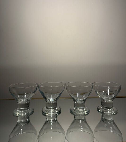 clear glasses w/ wide base