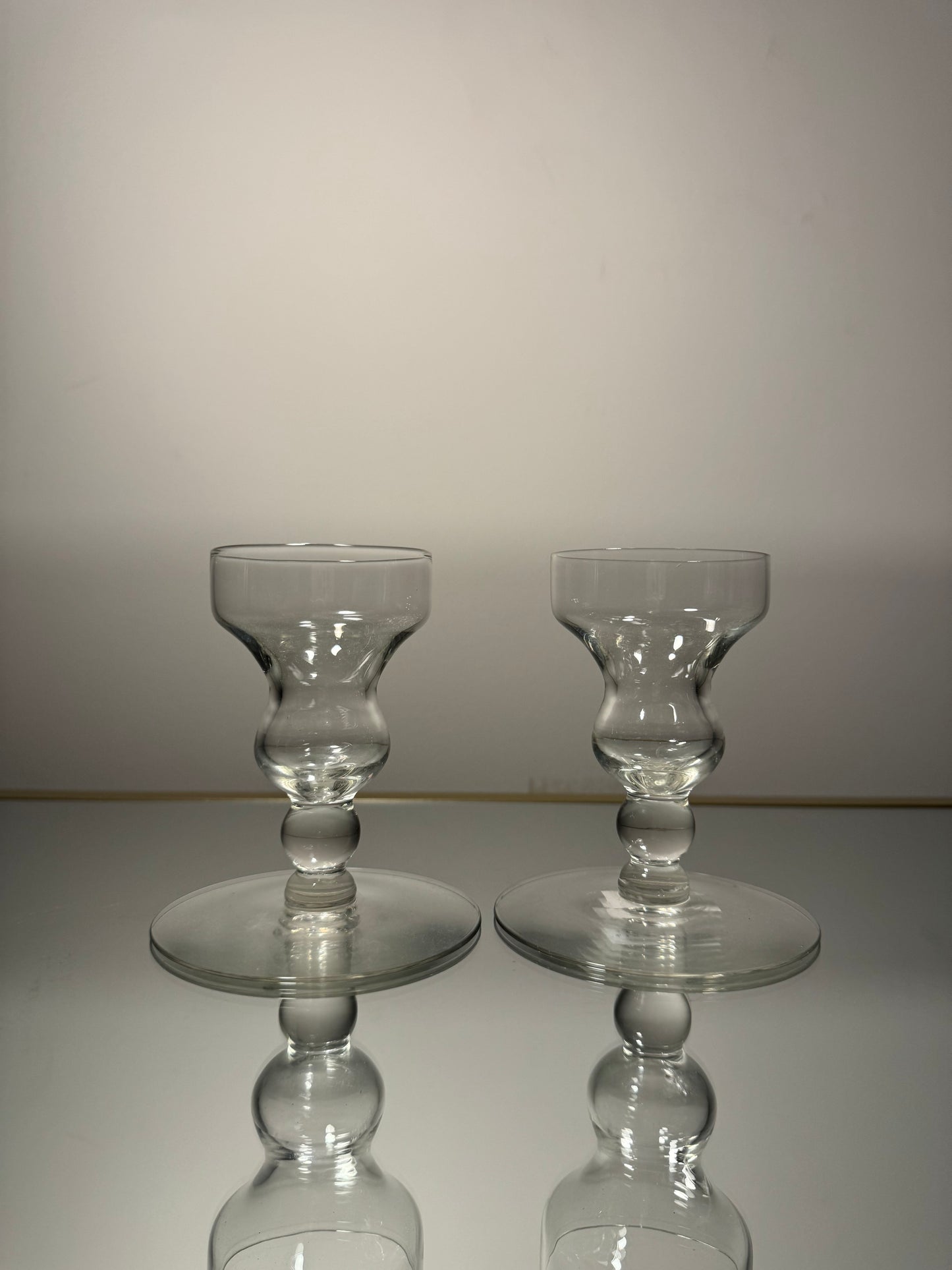 clear candle holder set