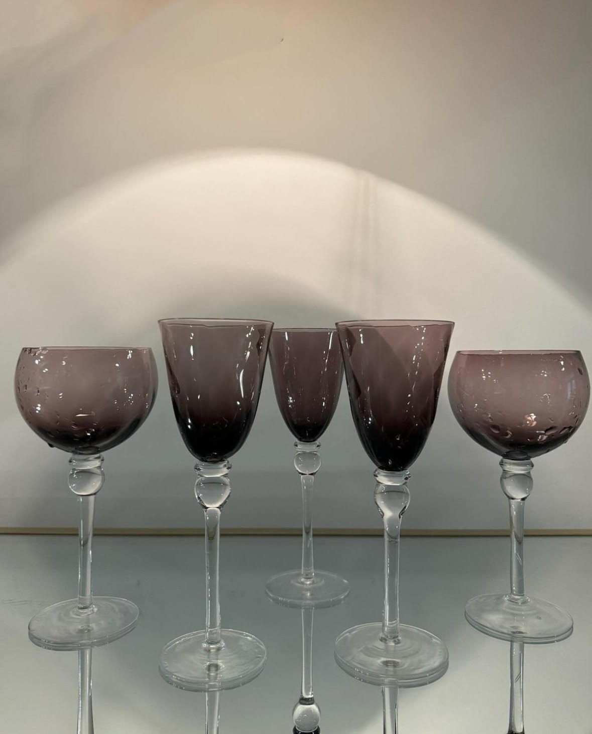 purple wine glass set