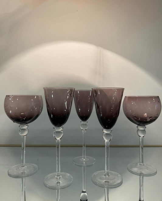 purple wine glass set